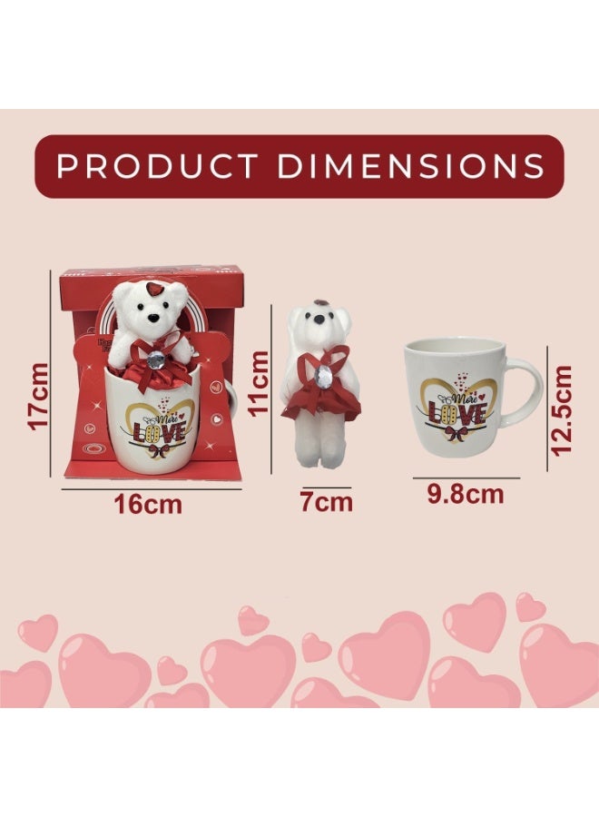 المنزل الذكي طقم هدايا عيد الحب من هوم سمارت - كوب سعة 370 مل مع دمية دب، هدية مثالية للأصدقاء أو الزوجة أو الزوج، مناسبة لعيد الحب والذكرى السنوية وأعياد الميلاد. - Image 2